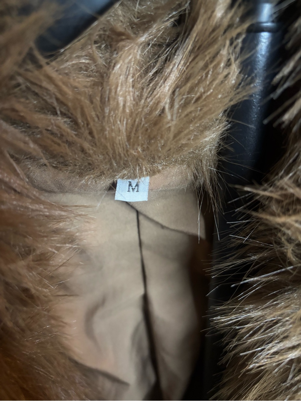 Glamorous Shaggy Brown Faux Fur Open Front Crop Jacket Coat Medium M - Picture 4 of 6